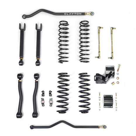 Clayton Off Road Ride Right+ 3.5 Inch Short Arm Suspension Lift Kit for 2007-2018 Jeep Wrangler JK 2-Door and 4-Door