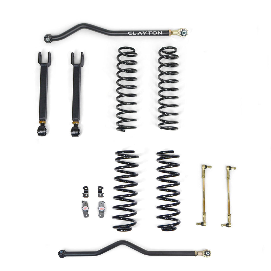 Clayton Off Road Ride Right+ 1.5 Inch Short Arm Suspension Lift Kit for 2007-2018 Jeep Wrangler JK 4-Door