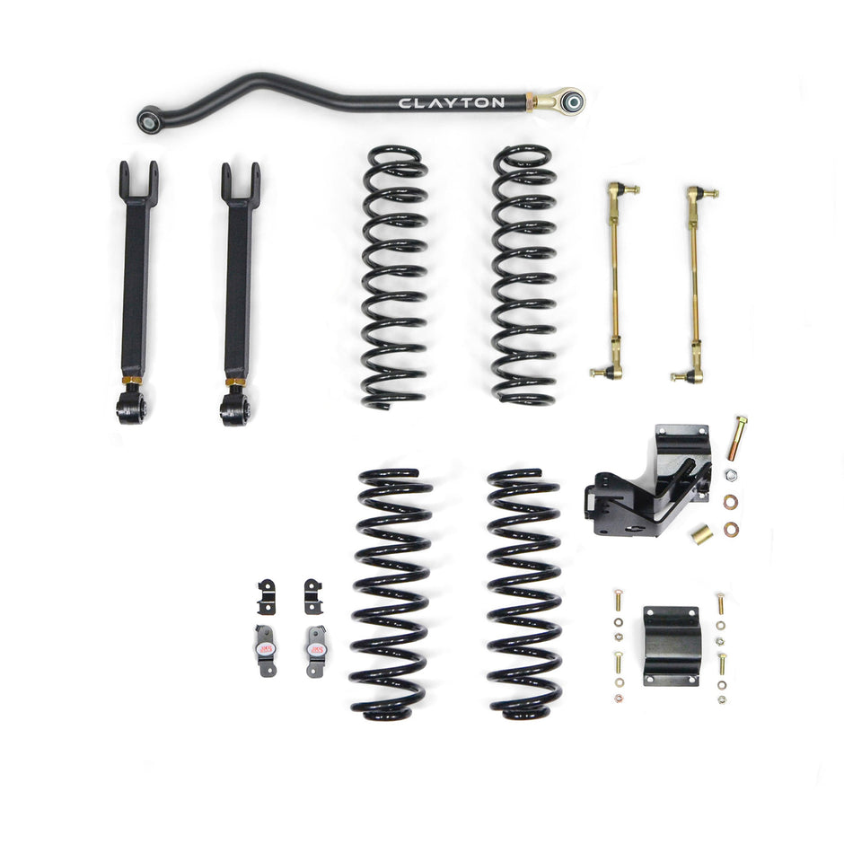 Clayton Off Road Ride Right+ 3.5 Inch Short Arm Suspension Lift Kit for 2007-2018 Jeep Wrangler JK 4-Door