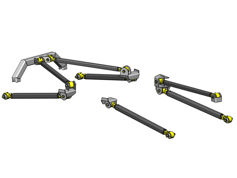 Clayton Off Road Pro Series Rear Long Arm Upgrade Kit with 5-Inch Stretch for 1997-2006 Jeep Wrangler TJ and LJ