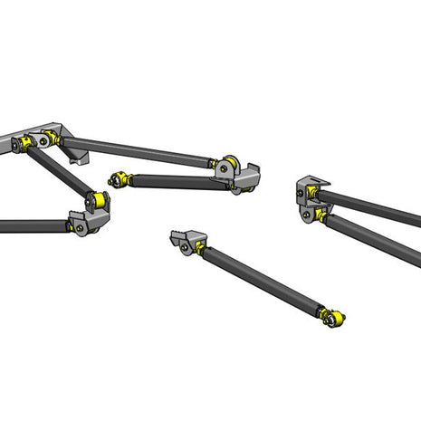 Clayton Off Road Pro Series Rear Long Arm Upgrade Kit with 5-Inch Stretch for 1997-2006 Jeep Wrangler TJ and LJ