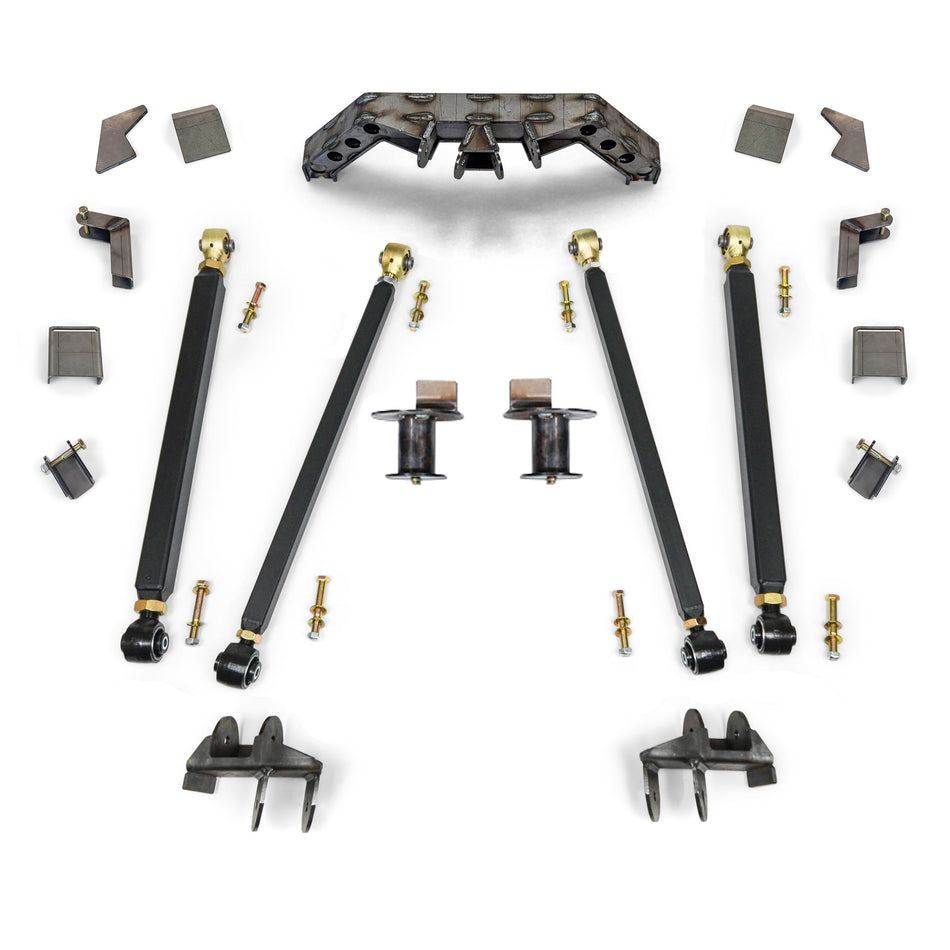 Clayton Off Road Pro Series Rear Long Arm Upgrade Kit | 5" Wheelbase Stretch | Weld-On Brackets | Double-Adjustable Arms | 4-Link Axle Truss | 1997–2006 Jeep Wrangler TJ / 2004–2006 LJ Unlimited | SKU: COR-4805302