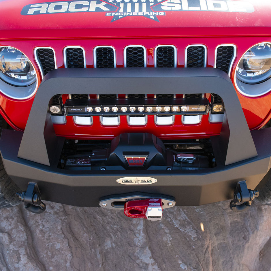 Rock Slide Engineering Bull Bar Rigid Series Front Bumper Only 11-Gauge Steel 2007-2018 Jeep Wrangler JK