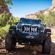 Rock Slide Engineering Full Front Bumper Rigid Series Bull Bar Winch Plate 10-Gauge Steel 2007-2018 Jeep Wrangler JK