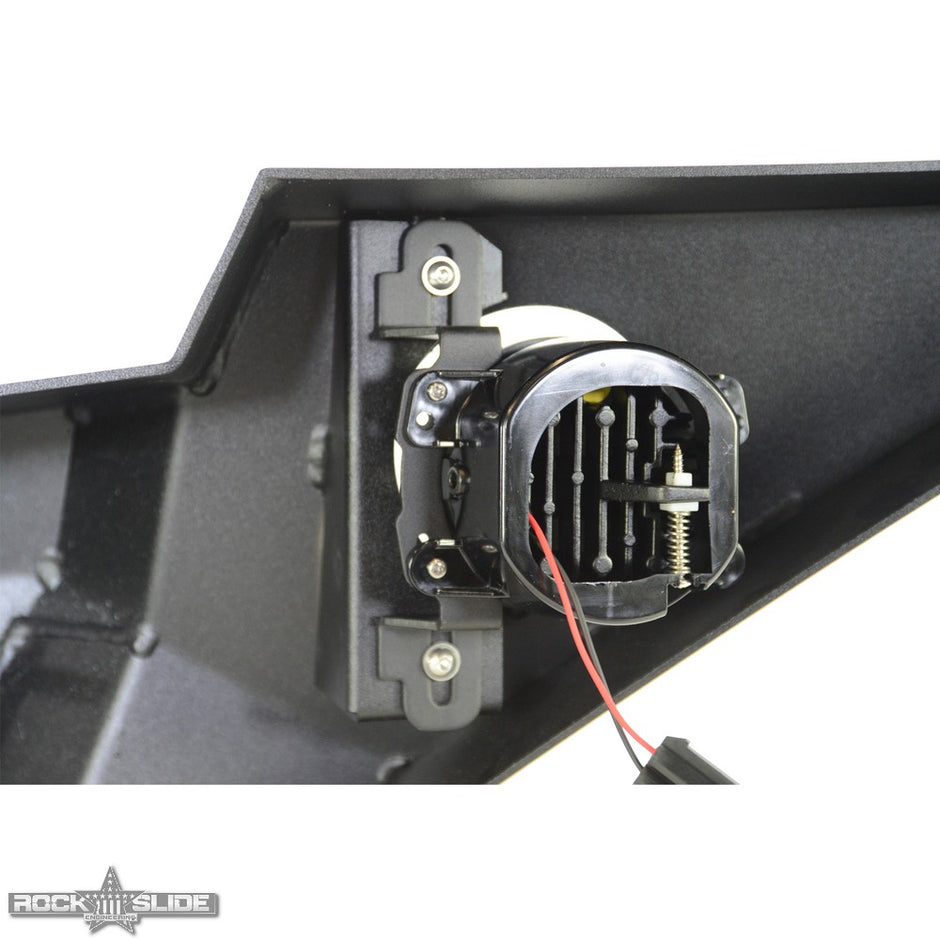 Rock Slide Engineering Full Front Bumper Rigid Series Bull Bar Winch Plate 10-Gauge Steel 2018-2026 Jeep Wrangler JL
