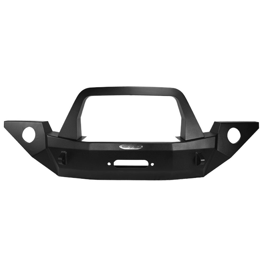 Rock Slide Engineering Full Front Bumper Rigid Series Bull Bar Winch Plate 10-Gauge Steel 2018-2026 Jeep Wrangler JL