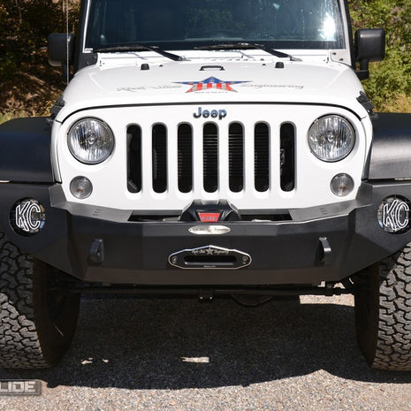 Rock Slide Engineering Full Front Bumper Rigid Series No Bull Bar Winch Plate 10-Gauge Steel 2007-2018 Jeep Wrangler JK