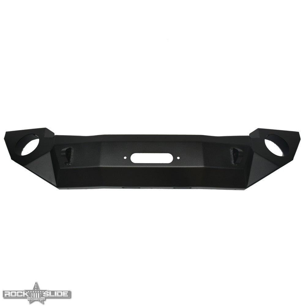 Rock Slide Engineering Full Front Bumper Rigid Series No Bull Bar Winch Plate 10-Gauge Steel 2007-2018 Jeep Wrangler JK