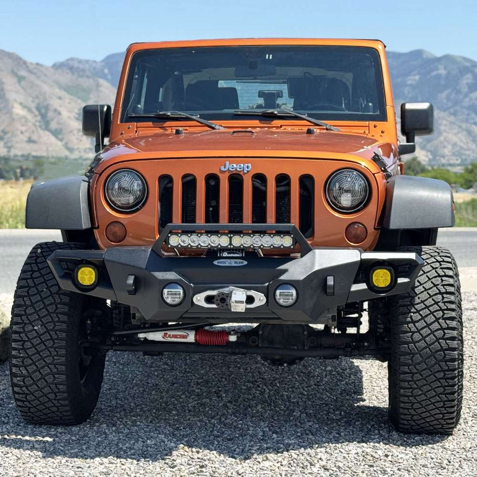 Rock Slide Engineering Mid Front Bumper Appalachian Series Winch Plate Steel 2007-2018 Jeep Wrangler JK