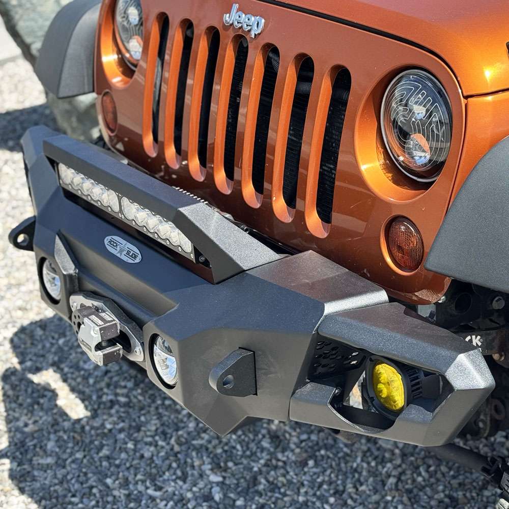 Rock Slide Engineering Mid Front Bumper Appalachian Series Winch Plate Steel 2007-2018 Jeep Wrangler JK