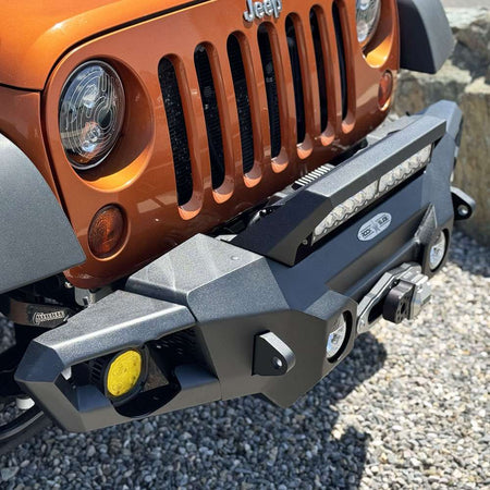 Rock Slide Engineering Mid Front Bumper Appalachian Series Winch Plate Steel 2007-2018 Jeep Wrangler JK