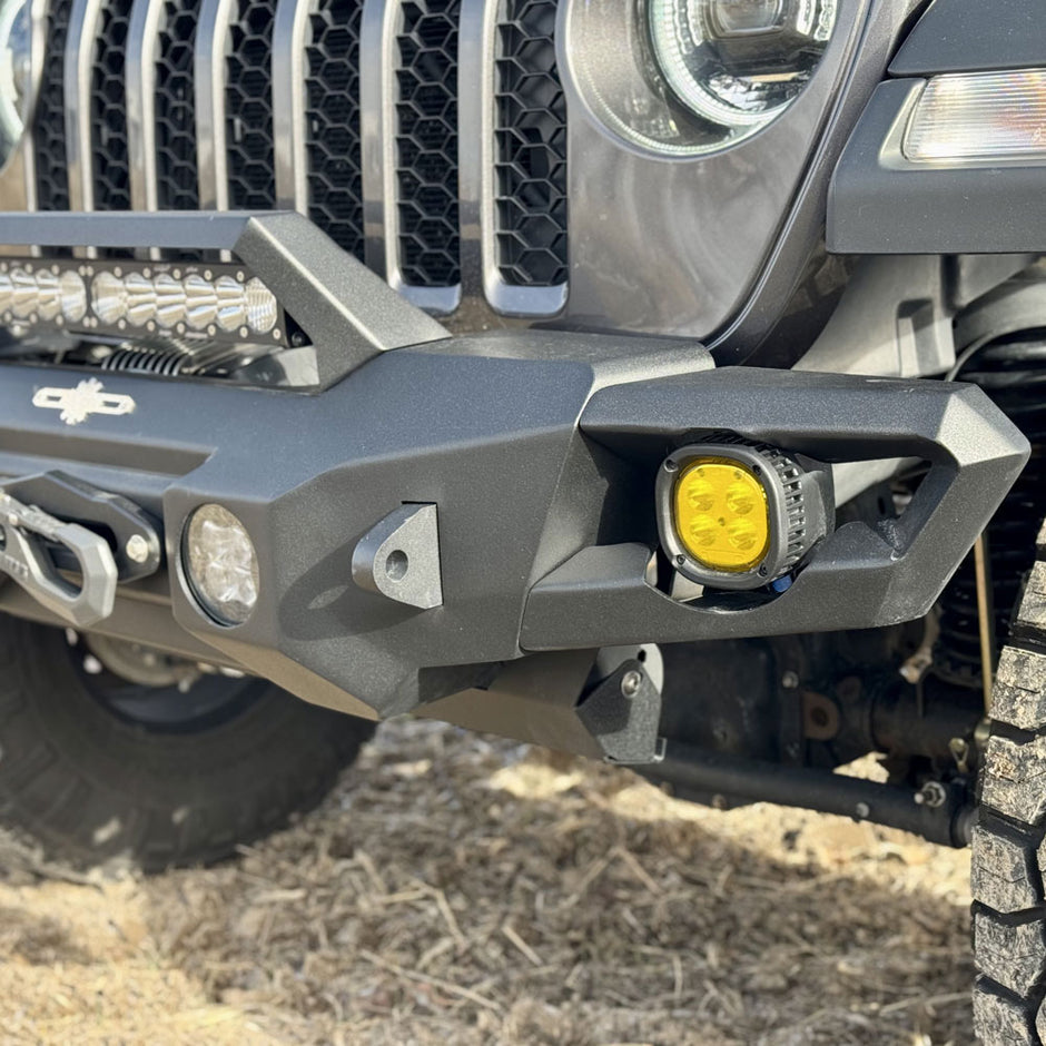 Rock Slide Engineering Mid Front Bumper Appalachian Series Winch Plate Steel 2018-2025 Jeep Gladiator JT / 2018-2025 Jeep Wrangler JL