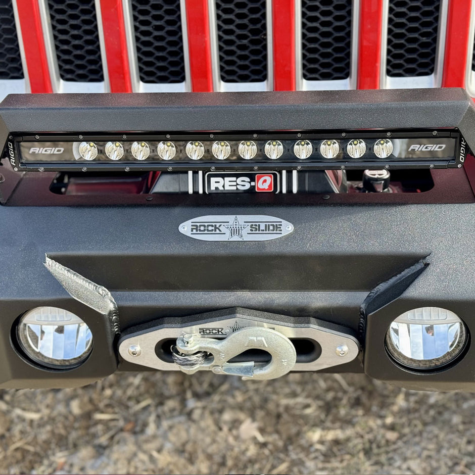 Rock Slide Engineering Mid Front Bumper Appalachian Series Winch Plate Steel 2018-2025 Jeep Gladiator JT / 2018-2025 Jeep Wrangler JL