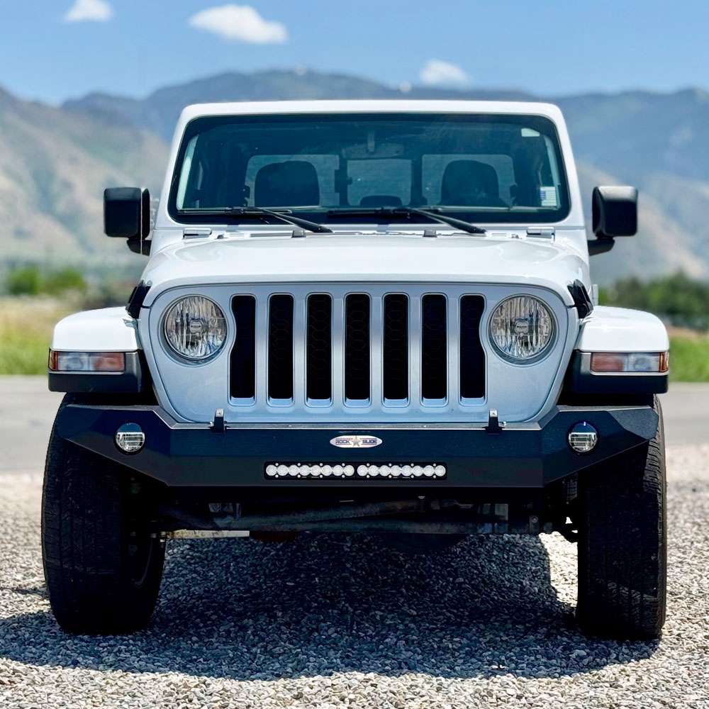Rock Slide Engineering Full Front Bumper Appalachian Series Steel 2018-2025 Jeep Gladiator JT / 2018-2025 Jeep Wrangler JL