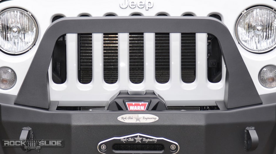 Rock Slide Engineering Bull Bar Rigid Series Front Bumper Only 3/16-Inch Steel 2007-2018 Jeep Wrangler JK