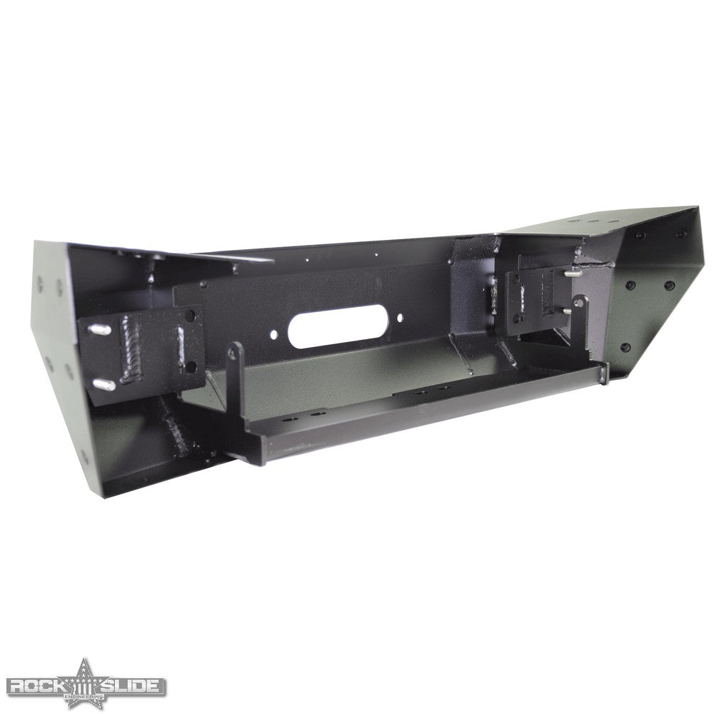 Rock Slide Engineering Stubby Front Bumper Rigid Series Bull Bar Winch Plate 10-Gauge Steel 2007-2018 Jeep Wrangler JK