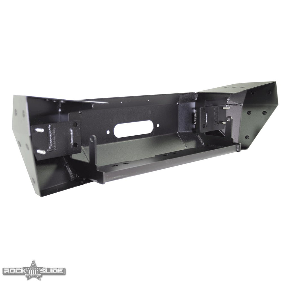 Rock Slide Engineering Stubby Front Bumper Rigid Series Bull Bar Winch Plate 10-Gauge Steel 2007-2018 Jeep Wrangler JK