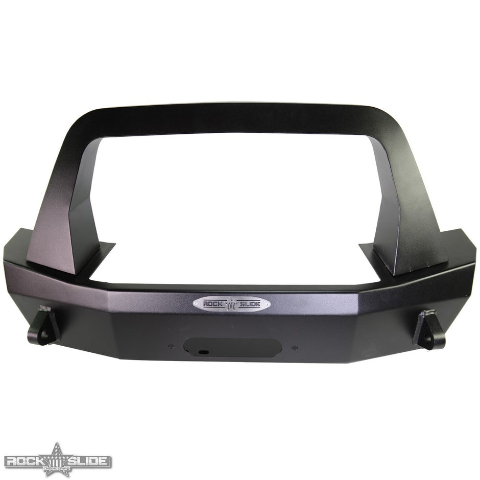 Rock Slide Engineering Stubby Front Bumper Rigid Series Bull Bar Winch Plate 10-Gauge Steel 2018-2026 Jeep Wrangler JL