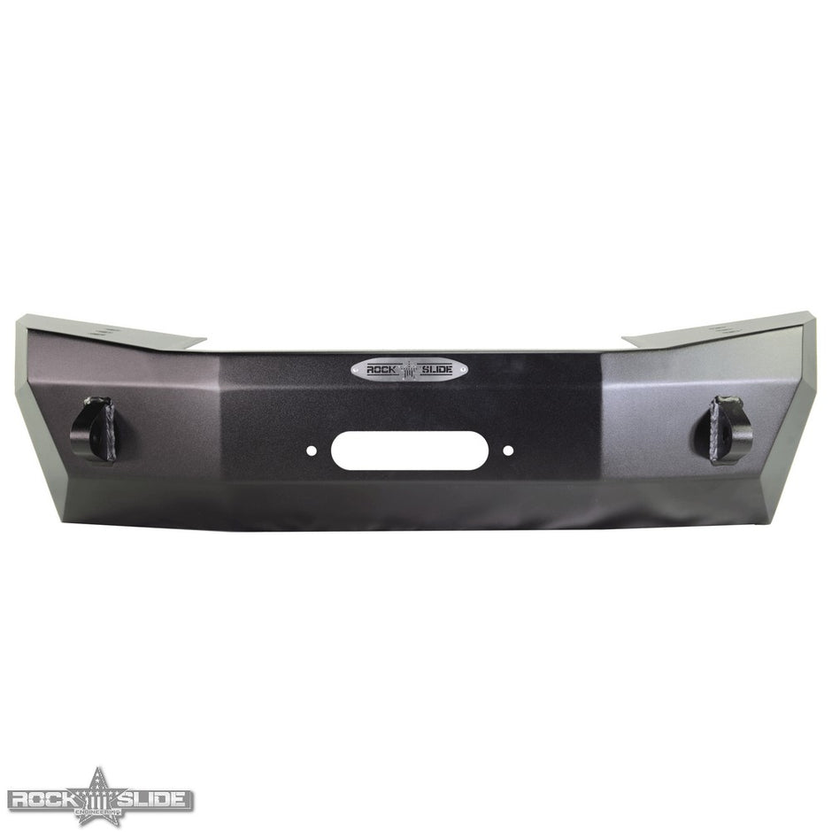 Rock Slide Engineering Stubby Front Bumper Rigid Series No Bull Bar Winch Plate 10-Gauge Steel 2007-2018 Jeep Wrangler JK