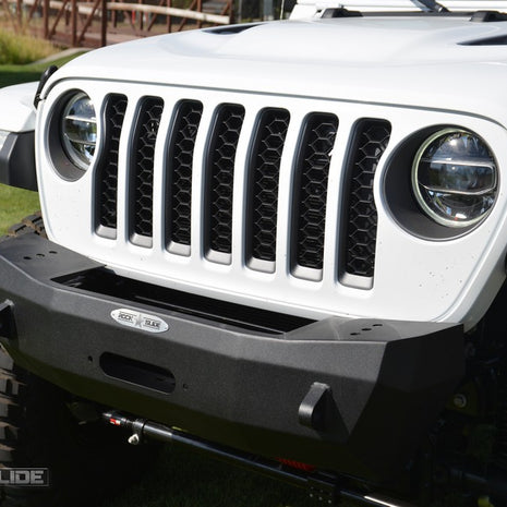Rock Slide Engineering Stubby Front Bumper Rigid Series No Bull Bar Winch Plate 10-Gauge Steel 2018-2026 Jeep Wrangler JL