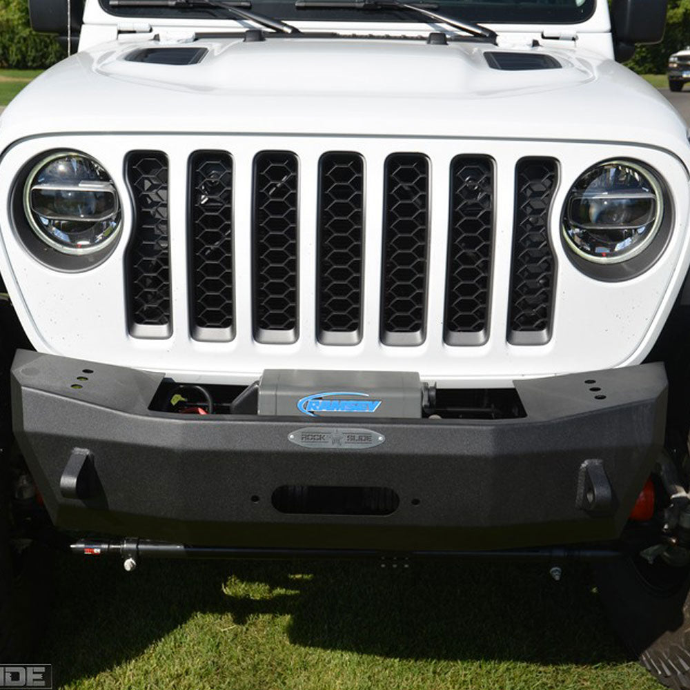 Rock Slide Engineering Stubby Front Bumper Rigid Series No Bull Bar Winch Plate 10-Gauge Steel 2018-2026 Jeep Wrangler JL