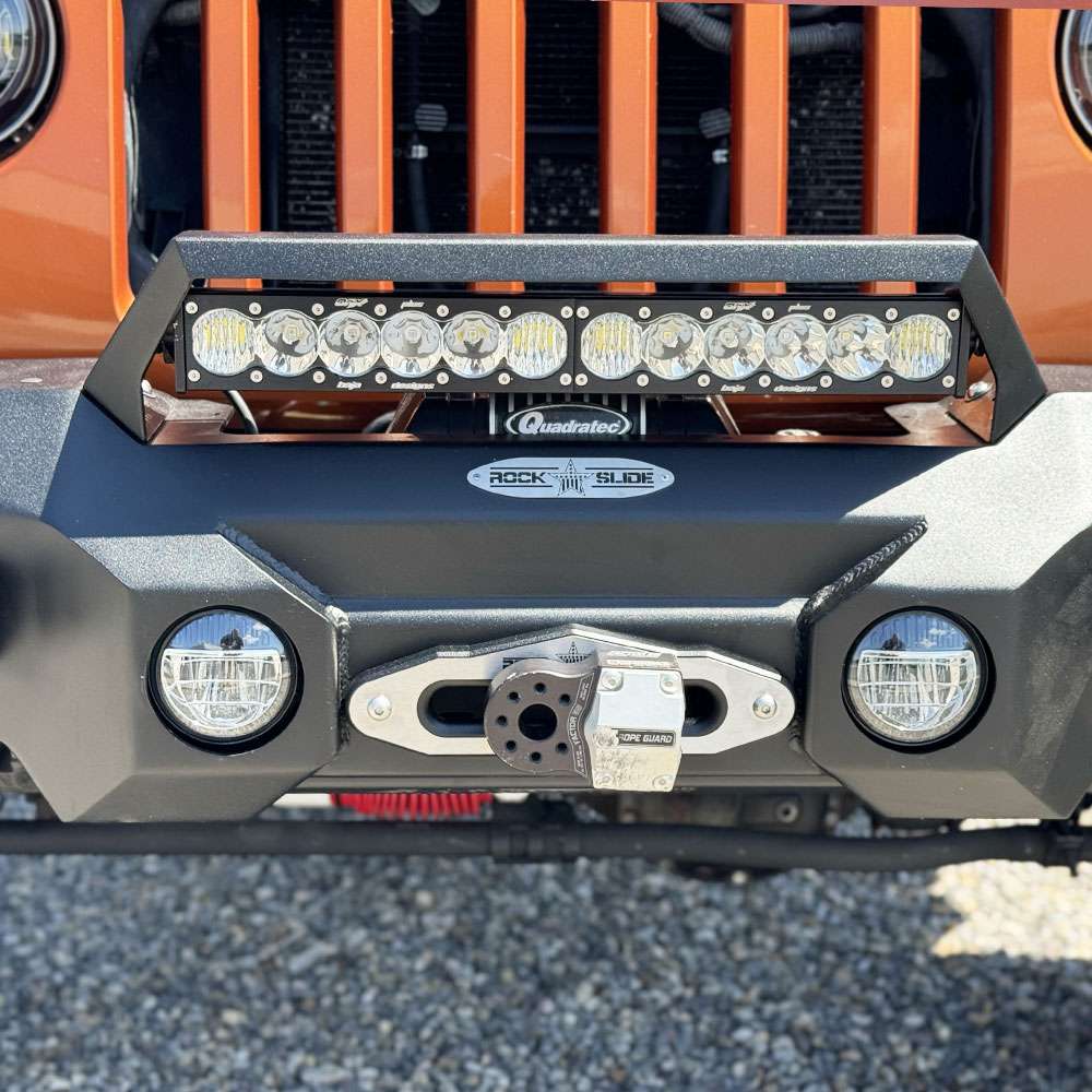Rock Slide Engineering Stubby Front Bumper Appalachian Series Winch Plate Aluminum 2007-2018 Jeep Wrangler JK