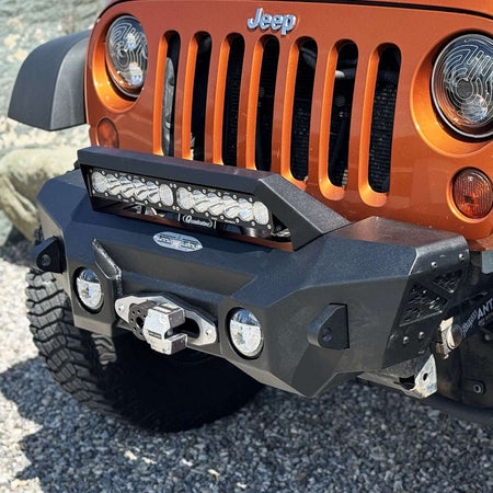 Rock Slide Engineering Stubby Front Bumper Appalachian Series Winch Plate Steel 2007-2018 Jeep Wrangler JK