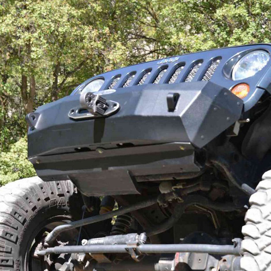 Rock Slide Engineering Front Bumper Skid Plate Rigid Series 3/16-Inch Steel 2007-2018 Jeep Wrangler JK