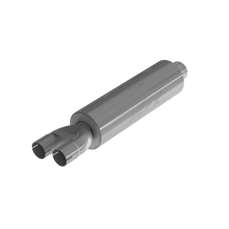 MBRP Muffler Universal Fit T409 Stainless Steel Amber 3-Inch 2.5-Inch