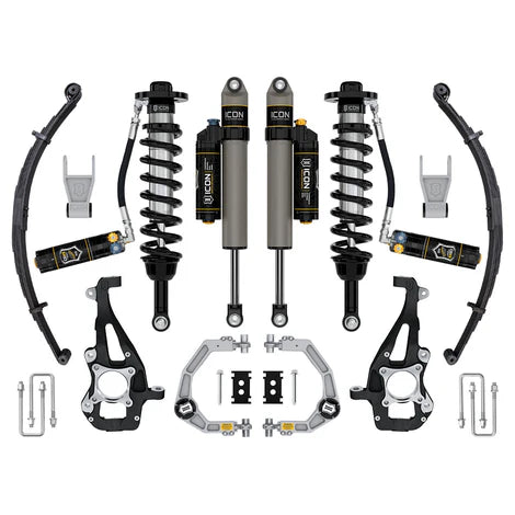 ICON Stage 4 Suspension System Billet CDXS + Leaf Pack | 2021–2024 Ford F-150 4WD | 3.5–4.5" Lift