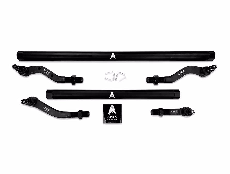 Apex Chassis KIT120-Dana44-YesFlip 2.5-Ton Complete Steering Kit — 2" x 1.75" Black Anodized 7075-T6 Aluminum | High-Steer Flip Geometry | 2018–2026 Jeep Wrangler JL / JLU & 2019–2026 Gladiator JT | Wide-Track Dana 44 M210 | 3.5–6"+ Lift