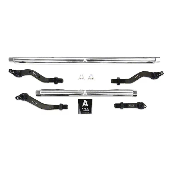 Apex Chassis KIT125-Dana30-YesFlip 2.5-Ton Complete Steering Kit — 1.5" Polished 7075-T6 Aluminum | High-Steer Flip Geometry | 2018–2026 Jeep Wrangler JL / JLU Sport & 2019–2026 Gladiator JT | Standard-Track Dana 30 M186 | 3.5–6"+ Lift