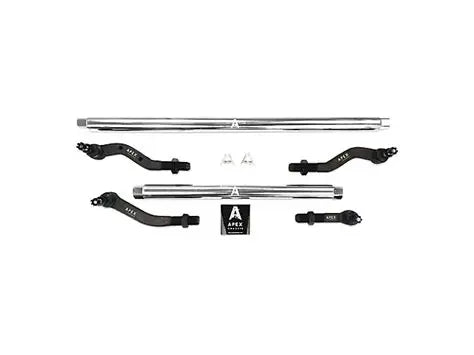 Apex Chassis KIT140-YesFlip 1-Ton Complete Steering Kit — 1.5" Polished 7075-T6 Aluminum | High-Steer Flip Geometry | 2007–2018 Jeep Wrangler JK / JKU | High-Steer Knuckles Required | 3.5–6"+ Lift