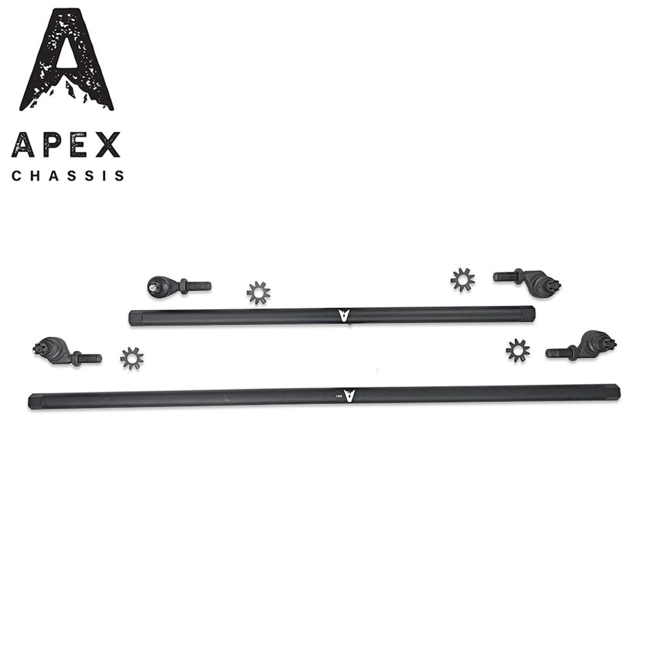 Apex Chassis 1-Ton Steering Kit | Tie Rod + Drag Link | 2007-2018 Jeep Wrangler JK/JKU
