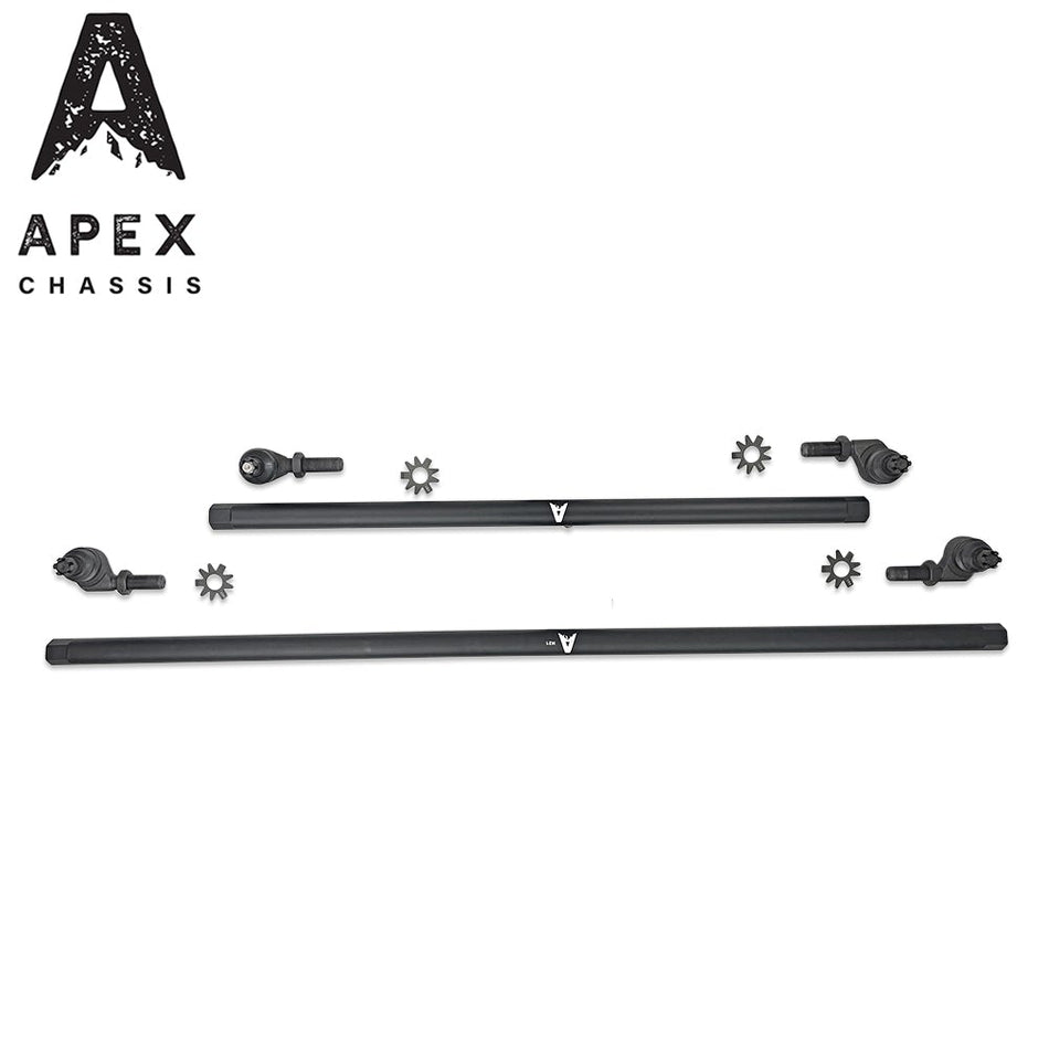 Apex Chassis KIT150-NoFlip | 1-Ton Steering Kit | Black Anodized Aluminum | Standard Geometry | 2007-2018 Jeep Wrangler JK / JKU