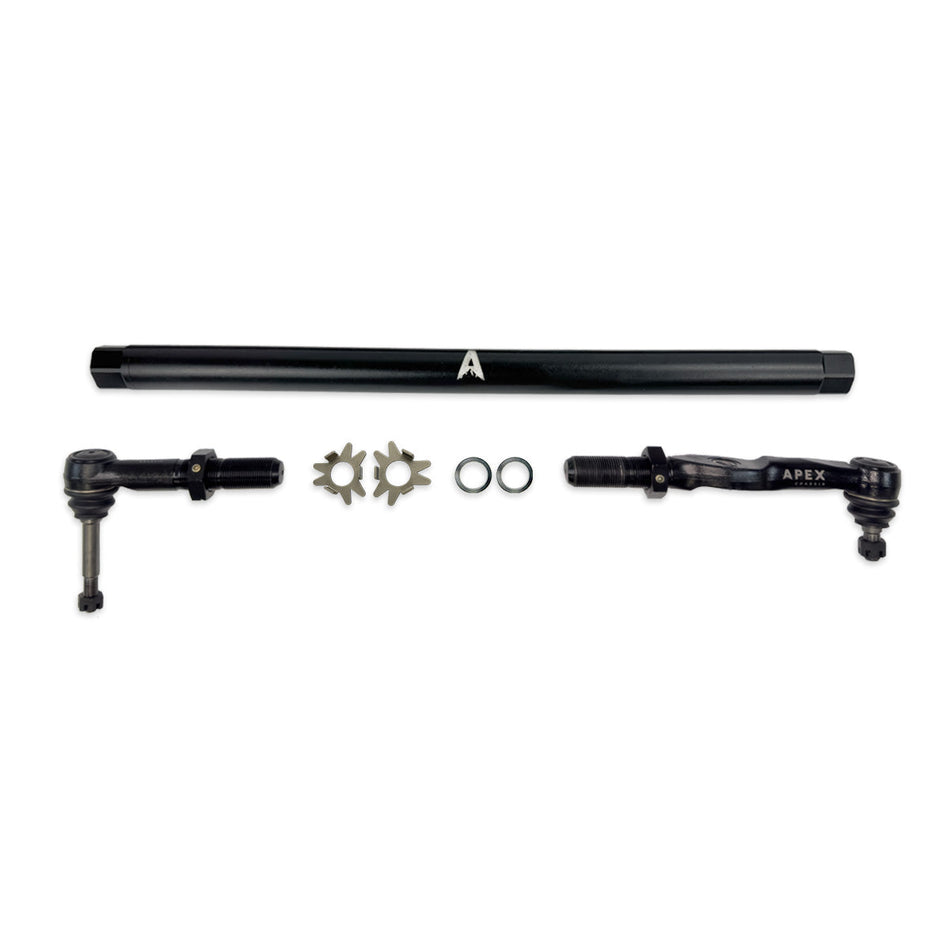 Apex Chassis ProLock Drag Link | 2" Black 7075-T6 Aluminum | 2005-2016 Ford F-250/F-350 Super Duty 4WD | SKU KIT371-BLK