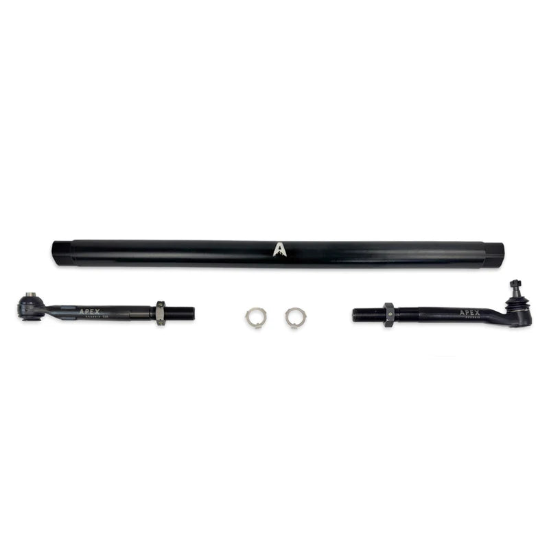 Apex Chassis KIT372-BLK ProLock Tie Rod — 2" Black Powdercoat 7075-T6 Aluminum | 2005–2026 Ford F-250 / F-350 Super Duty 4WD | P221 · P558 · P702 | SRW & DRW | 2–6" Lift