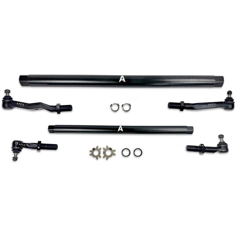 Apex Chassis Heavy Duty 1.75" ProLock DOM Steel Complete Steering Kit | Tie Rod + Drag Link | 2003–2013 Dodge Ram / Ram 2500 & 3500 4WD | SKU: KIT380-STL / KIT380P-STL