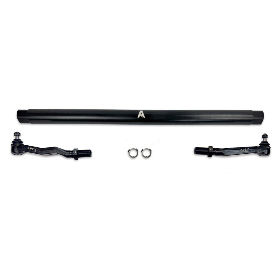 Apex Chassis KIT381-BLK ProLock T-Style Tie Rod — 1.5" Solid High-Strength Steel | Black Powdercoat | 2003–2013 Dodge Ram / Ram 2500 / Ram 3500 4WD | DH/DJ Platform | Y-to-T Conversion | 2–6" Lift | Gas, 5.9L & 6.7L Cummins