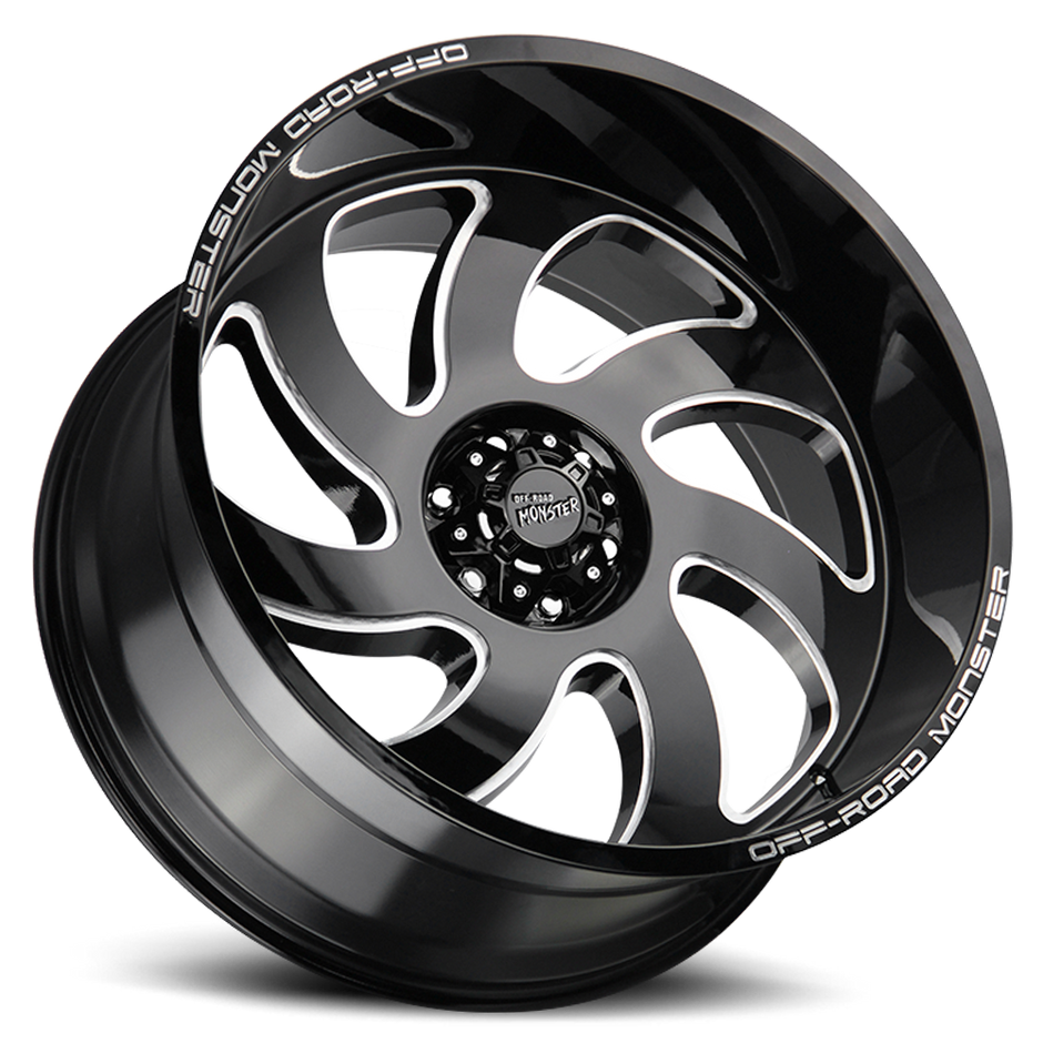 Off Road Monster Wheels M07 GBML Gloss Black | 20x10 -19mm | 5x127 | Jeep Wrangler & Gladiator