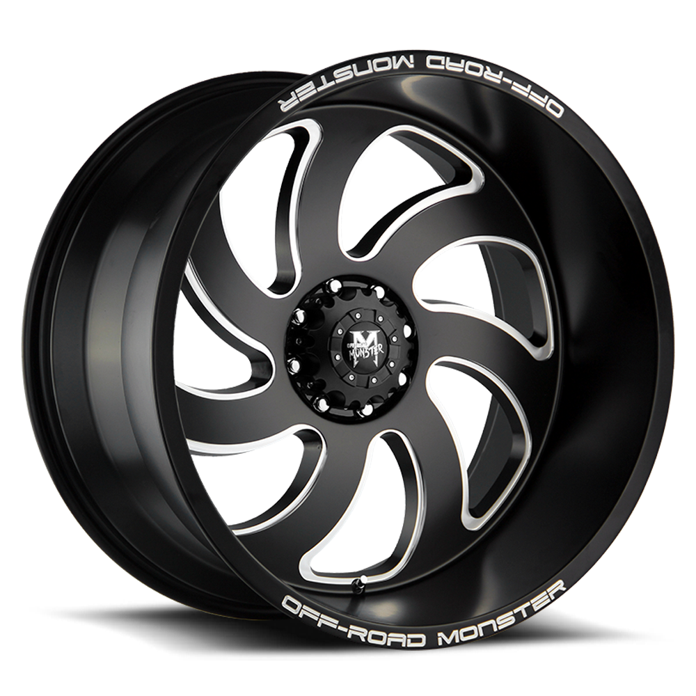 Off Road Monster Wheels M07 BML Flat Matte Black | 20x10 -19mm | 6x139.7 | Truck/SUV Wheel