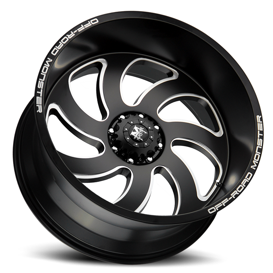 Off Road Monster Wheels M07 BML Flat Matte Black | 20x10 -19mm | 6x139.7 | Truck/SUV Wheel