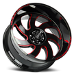 Off Road Monster Wheels M07 GBMLR Gloss Black/Candy Red | 20x10 -19mm | 6x139.7 | Truck/SUV Wheel