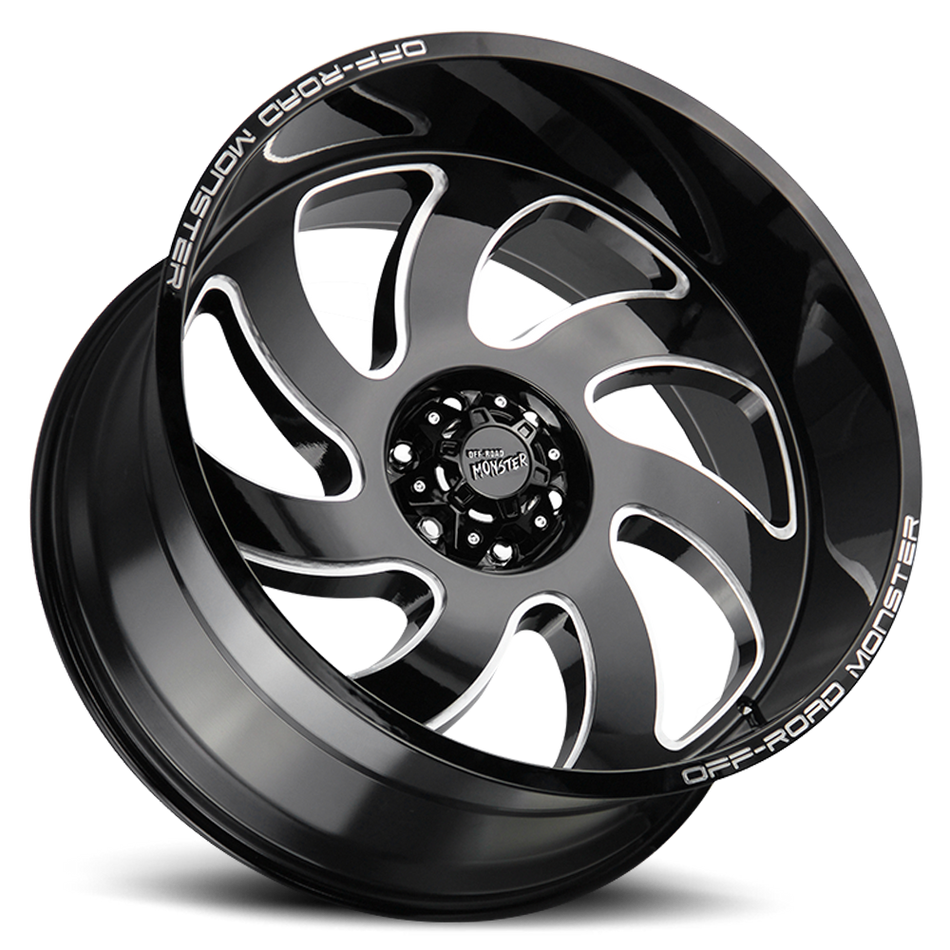 Off Road Monster Wheels M07 GBML Gloss Black | 20x10 -19mm | 8x165.1 | HD Truck Wheel