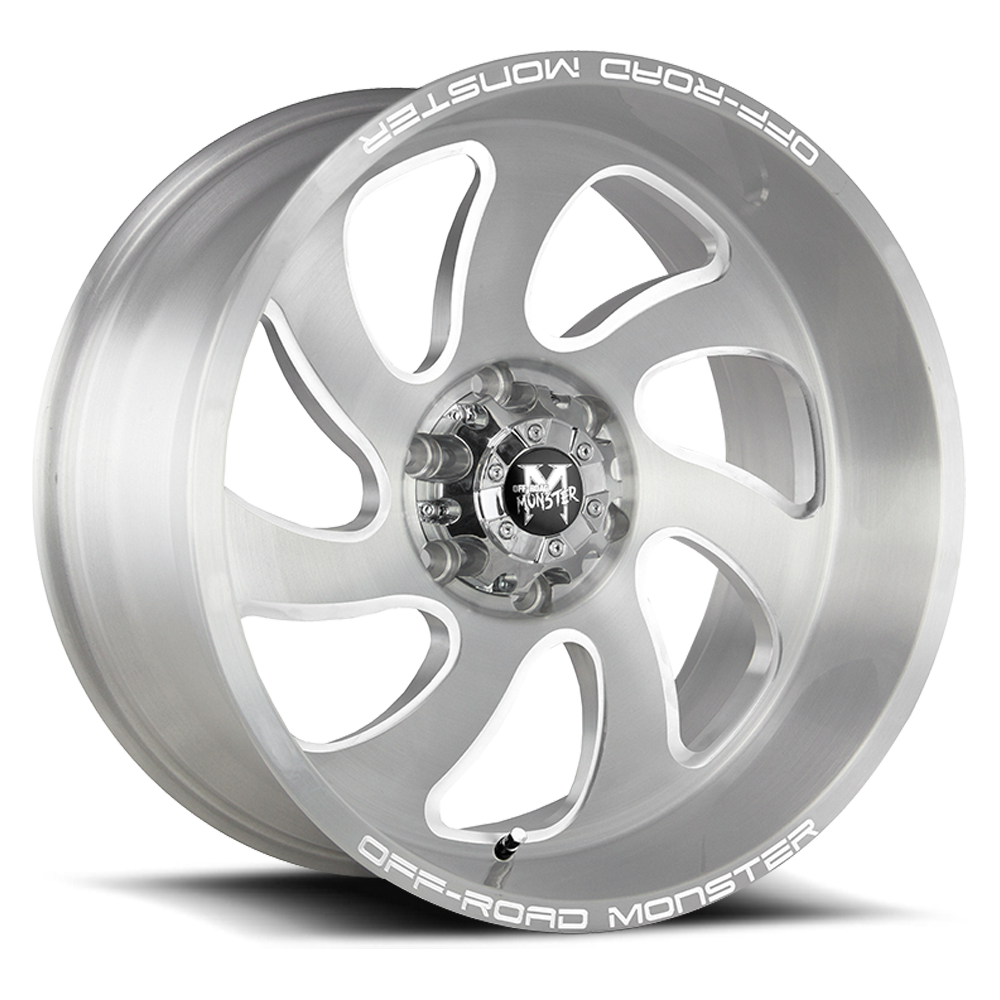 Off Road Monster Wheels M07 BFS Brushed Face Silver | 22x12 -44mm | 5x139.7 | Truck/SUV Wheel