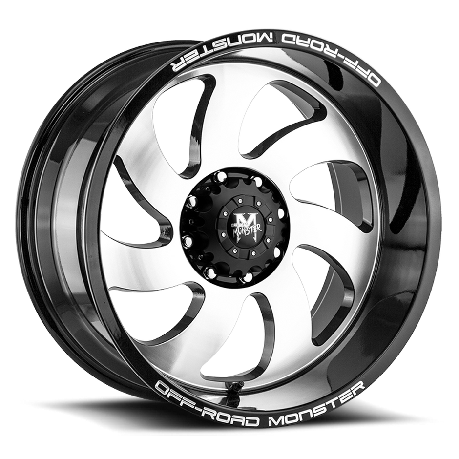 Off Road Monster Wheels M07 GBM Gloss Black | 22x12 -44mm | 5x139.7 | Truck/SUV Wheel