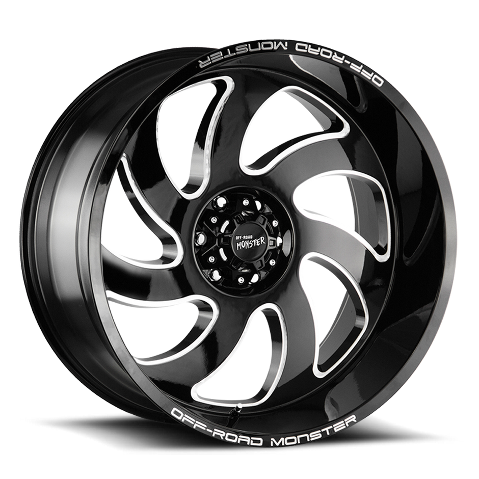 Off Road Monster Wheels M07 GBML Gloss Black | 22x12 -44mm | 5x139.7 | Truck/SUV Wheel