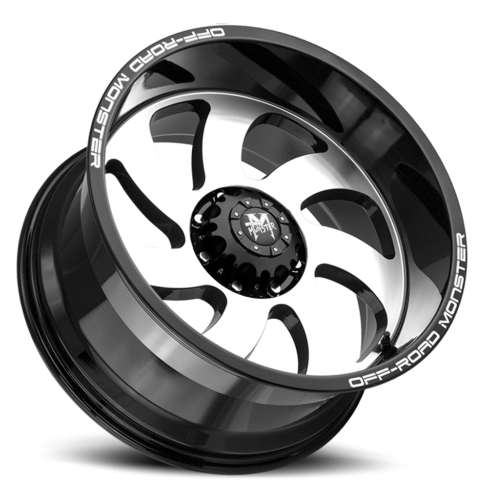 Off Road Monster Wheels M07 GBM Gloss Black | 22x12 -44mm | 5x139.7 | Truck/SUV Wheel