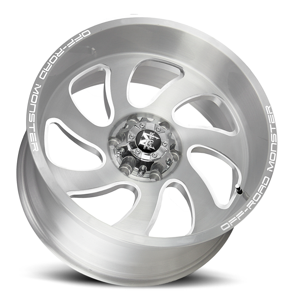 Off Road Monster Wheels M07 BFS Brushed Face Silver | 22x12 -44mm | 6x139.7 | Truck/SUV Wheel