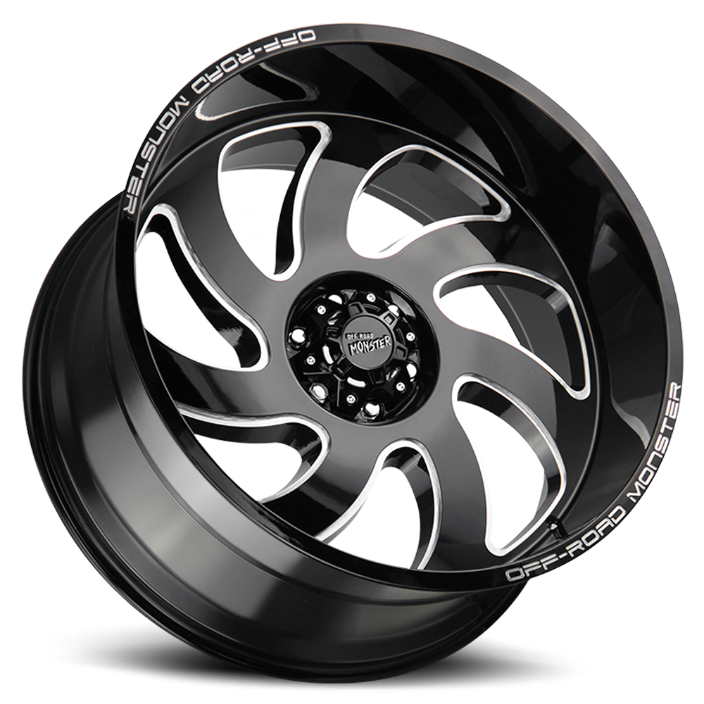 Off Road Monster Wheels M07 GBML Gloss Black | 22x12 -44mm | 8x165.1 | HD Truck Wheel